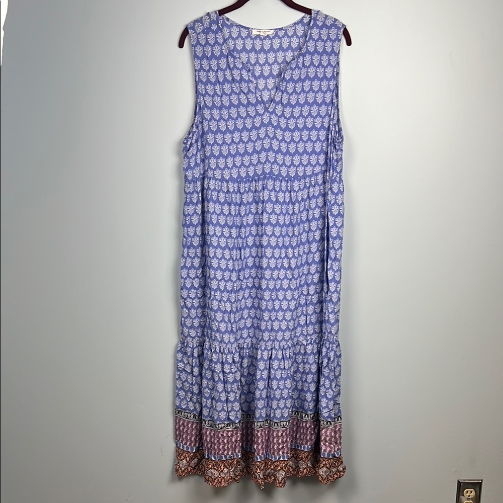 Beachlunchlounge large boho style pattern block sleeveless maxi dress